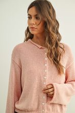 Load image into Gallery viewer, Blush Breeze Henley Cardigan top