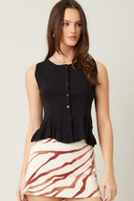 Load image into Gallery viewer, Raven Knit Peplum Top

