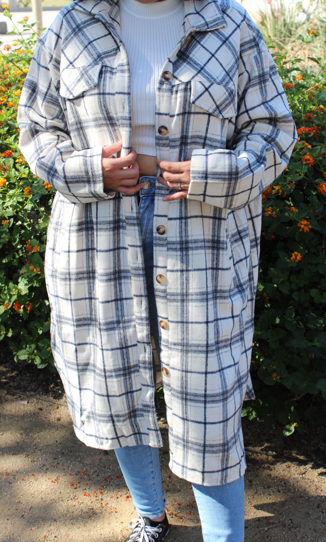Acacia’s Long Plaid Jacket